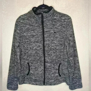 {Snozu} size medium•full zip sweater•black and grey